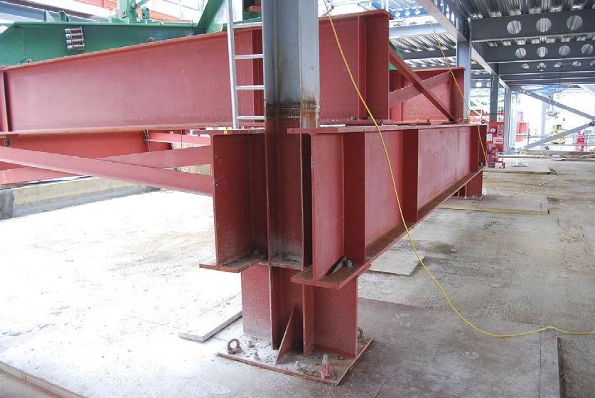 Parts of the crane bases will remain as permanent columns