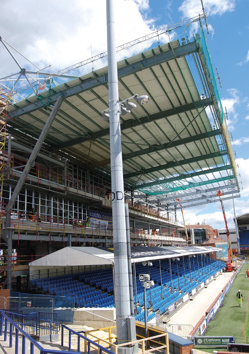 The rugby side of the stand takes shape