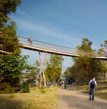 The 300m-long walkway reaches a height of 13m