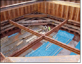 Sheetpiles and temporary propping