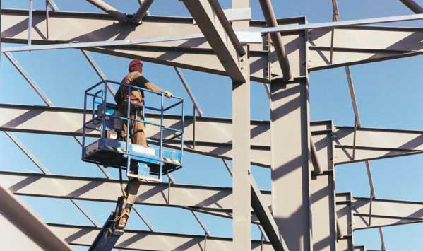 Steel erection by skilled specialists