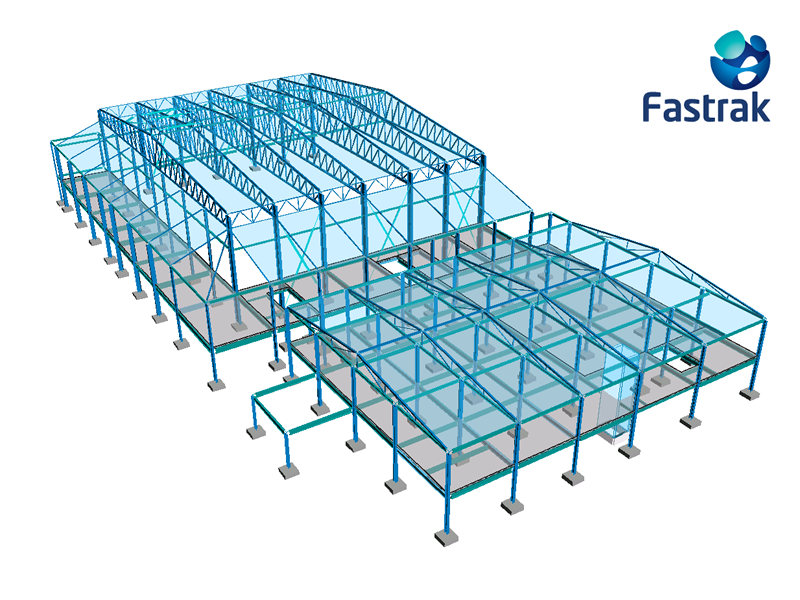 Model of a building with trusses&lt;br&gt;&#39;&#39;(Fastrak model courtesy of Trimble)&#39;&#39;