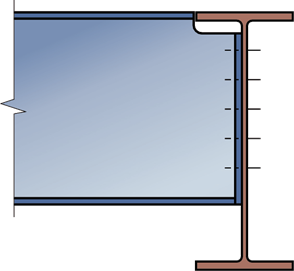 Typical partial depth end plate connection between beams