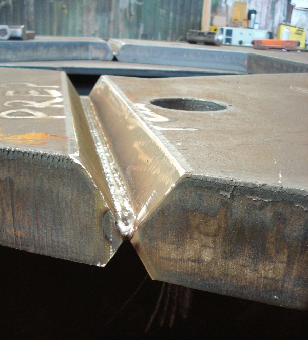A double V weld preparation (Image courtesy of Mabey Bridge Ltd.)