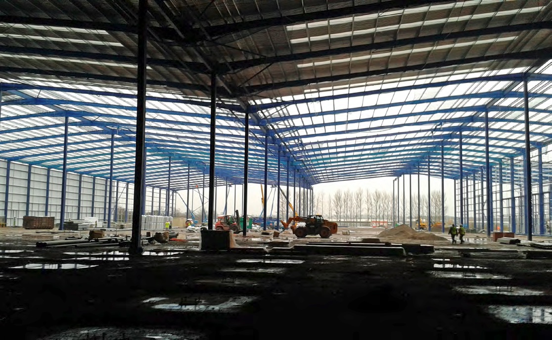 The portal frames near completion