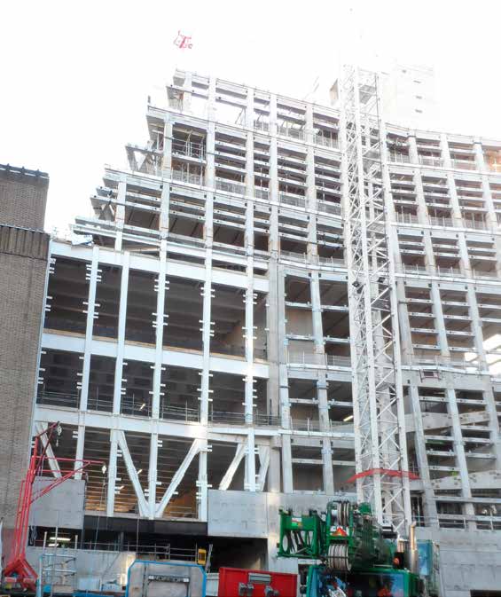 The western transfer truss integrated with the concrete frame