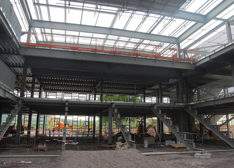 The performance space with terraced seating will occupy part of the atrium