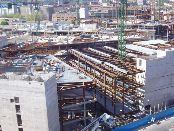 Long span steel construction at Cabot Circus Bristol