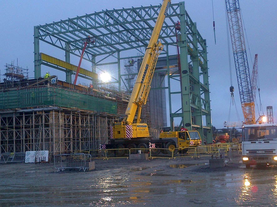 Inclement weather has not hindered the construction project