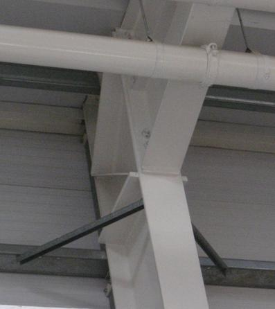 Close-up of column stays