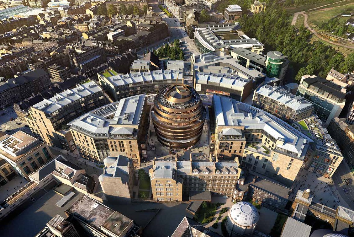 The completed scheme is centred around the egg-shaped W Hotel