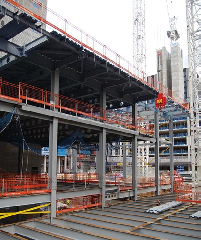 Both buildings have compositely-formed floors