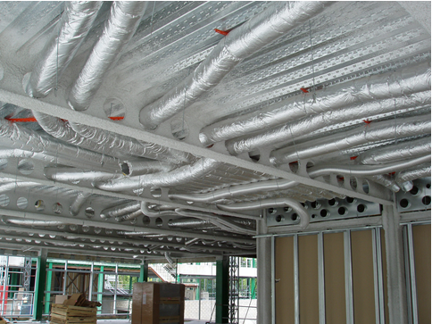 Cellular beam with multiple service ducts