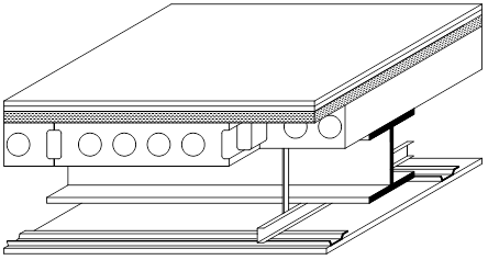 Precast units on steel beams