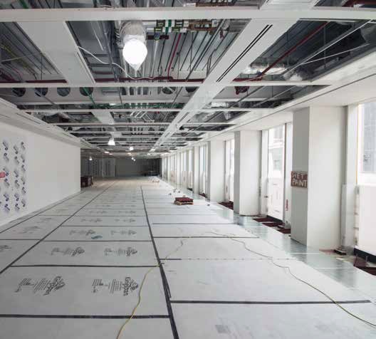 Long clear internal spans are provided by the steel frame