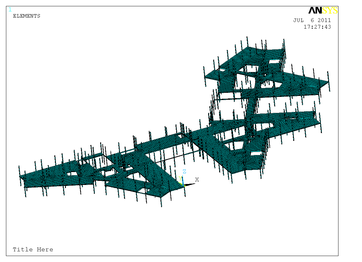 Finite element model of the first floor of the school building