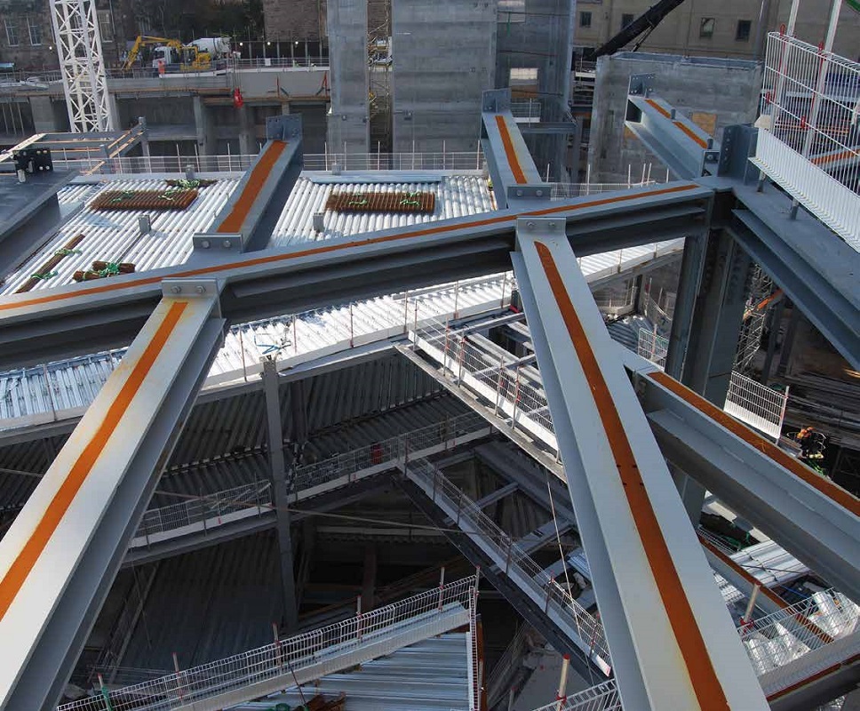 The smaller residential grid sits above the retail elements of the project