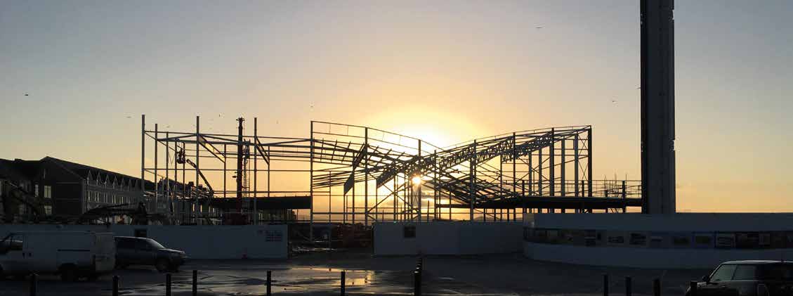 The steel was erected in six weeks