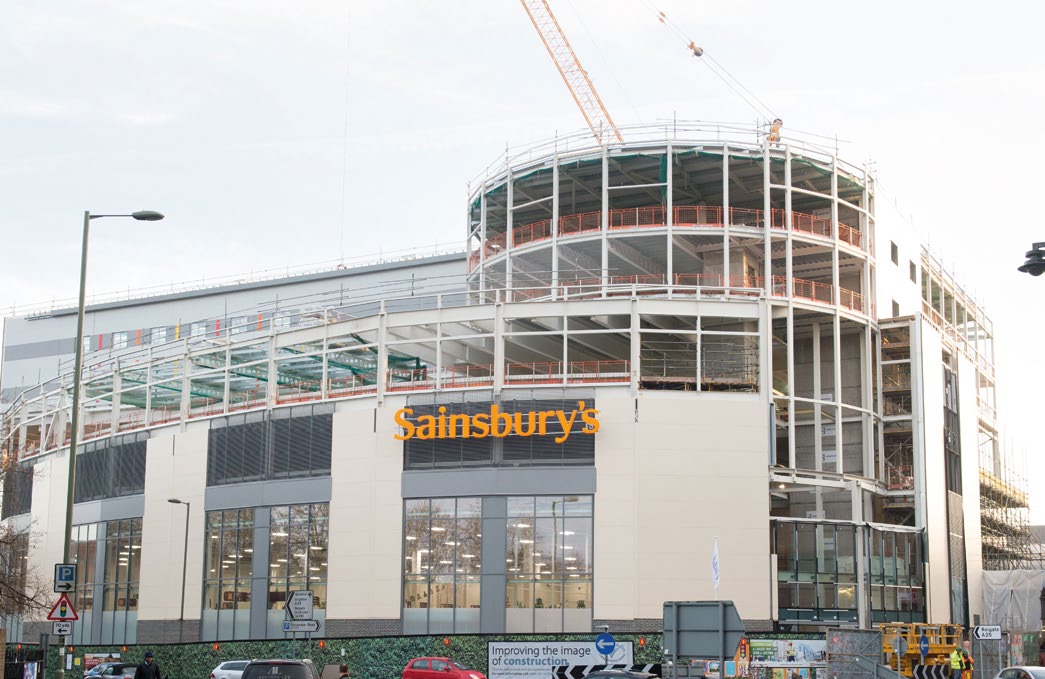 Sainsbury’s was partially opened last year, while construction continued above and adjacent to the store