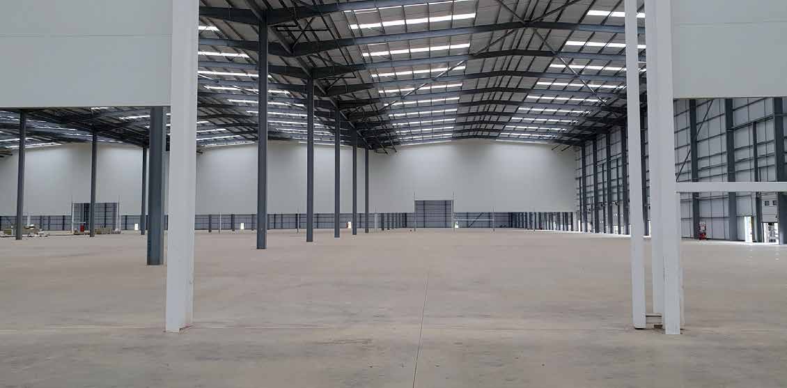 Unit 2 has five 38m-wide internal spans