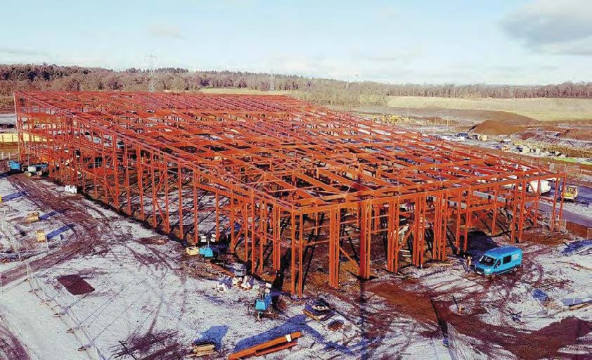 Some typical winter weather did not slow down the steel erection programme
