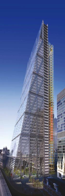 Visualisation showing the triangulated form of Leadenhall