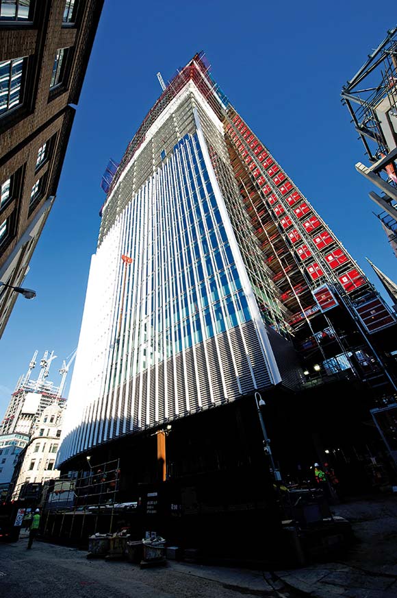 Public thoroughfares have had to be kept open around the constrained project site