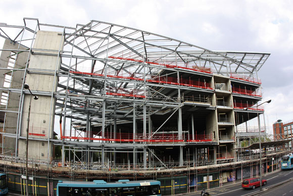 Externally the project will be clad in rendered panels with lightweight metal composite curtain walling