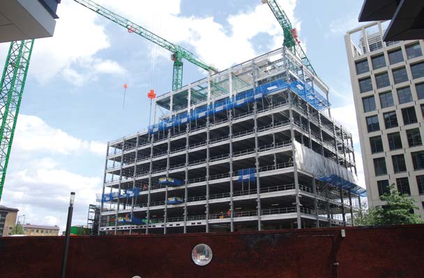 Next door to 3 Pancras Square, one more steel-framed structure has just begun construction