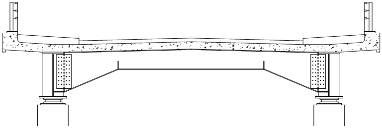 Haunched cross girder at an intermediate support