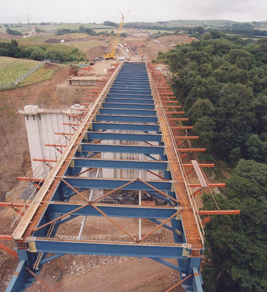 Ladder deck bridge (construction stage, with launching nose)