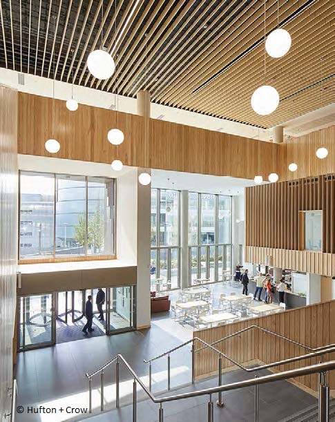 The foyer acts as a meeting point for students