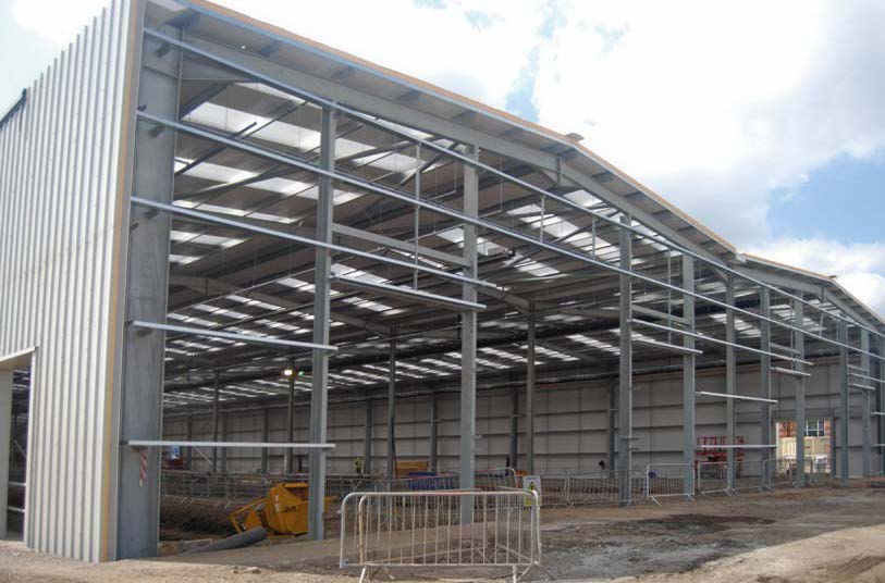 The structure houses four rail lines