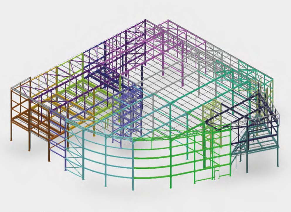 Steel model of the structure