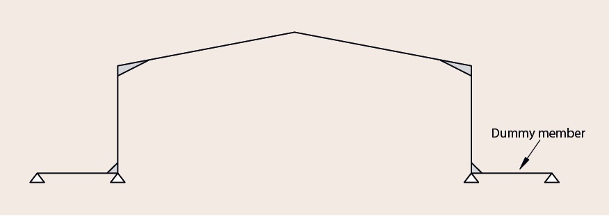 Modelling base fixity by a dummy member