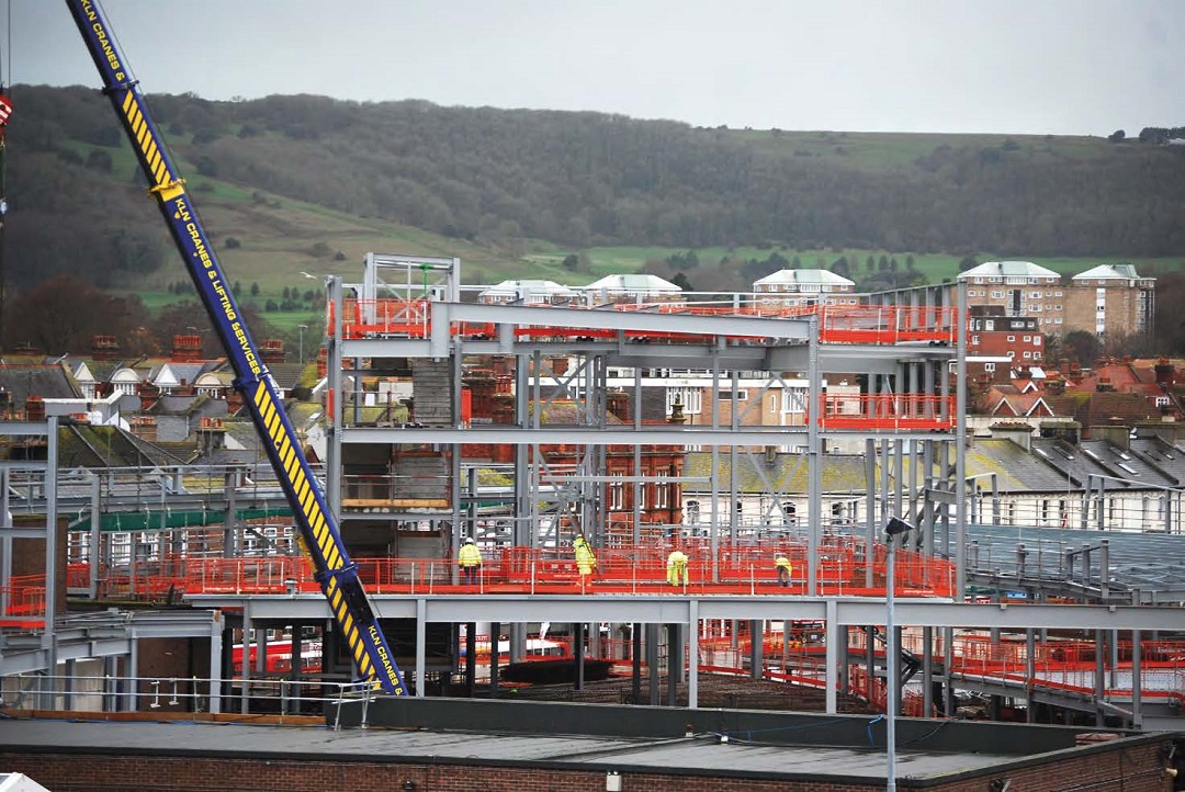 The main retail element of the scheme takes shape