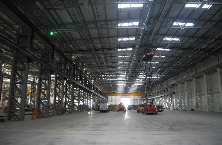 Clear open spans of up to 36m are vital for the manufacturing process