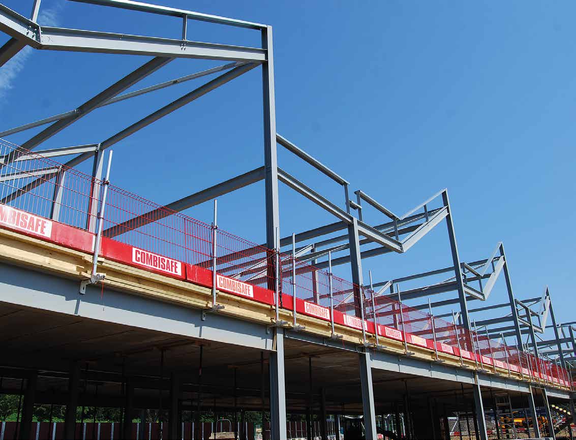 The distinctive saw-tooth roof is formed by a series of cranked rafters