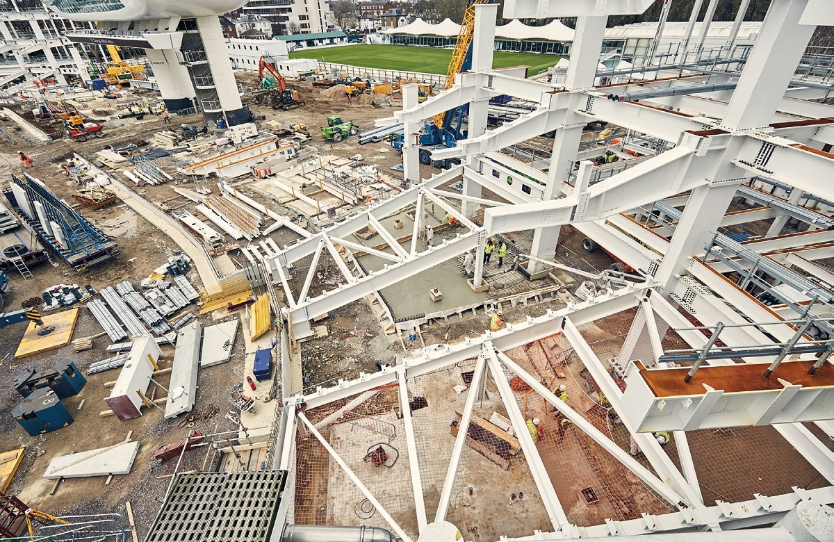 The two new stands sit either side of the existing media centre
