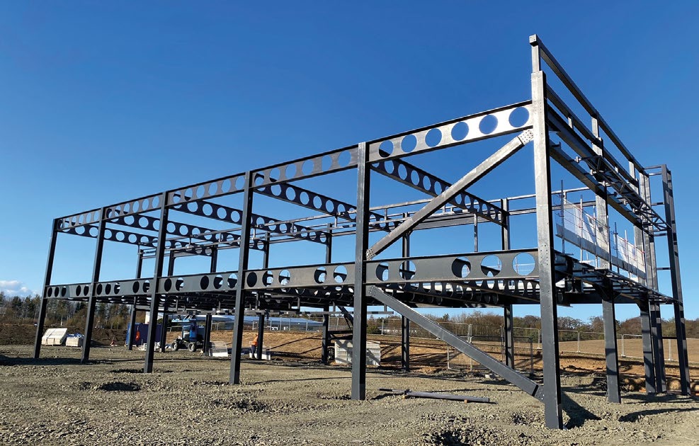 BHC begin the steelwork erection programme with the initial braced bays